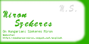 miron szekeres business card